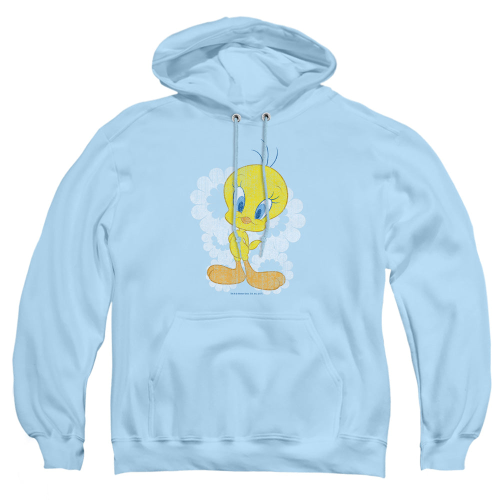 Looney Tunes Retro Tweety Mens Hoodie Light Blue Officially Licensed