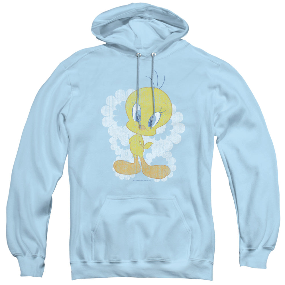 Looney Tunes Retro Tweety Mens Hoodie Light Blue Officially Licensed