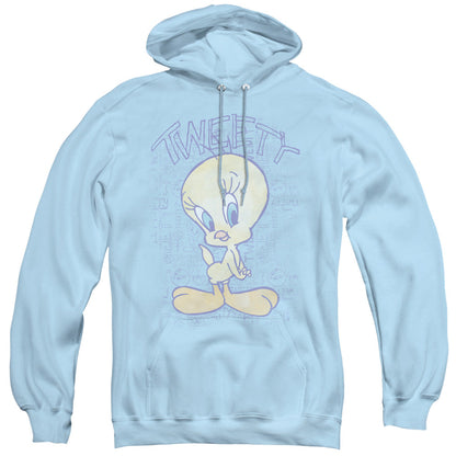 Looney Tunes Tweety Fade Mens Hoodie Light Blue Officially Licensed