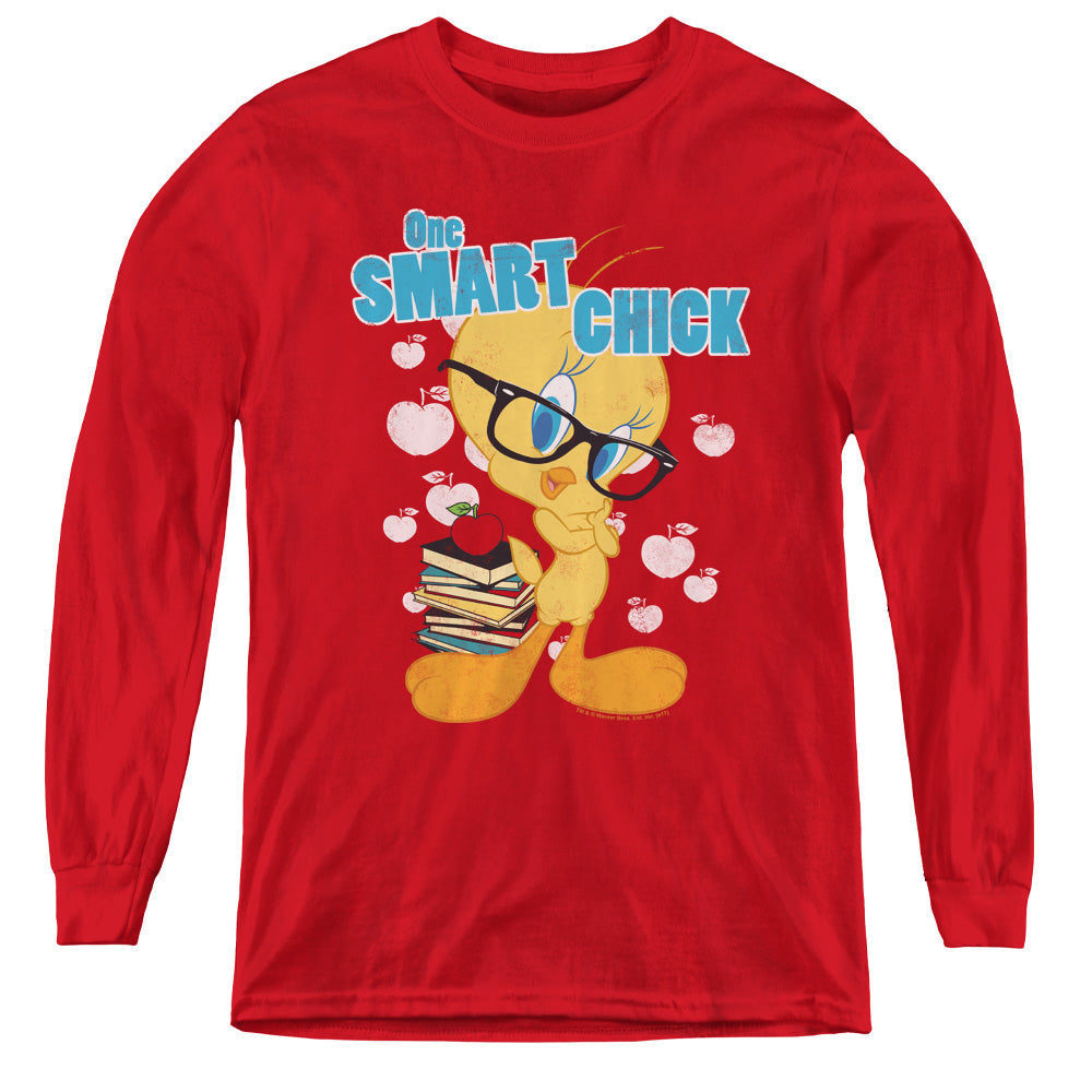 Looney Tunes One Art Chick Long Sleeve Kids Youth T Shirt Red Officially Licensed