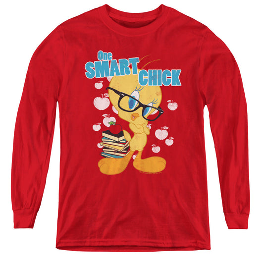 Looney Tunes One Art Chick Long Sleeve Kids Youth T Shirt Red Officially Licensed
