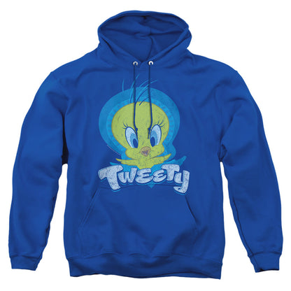 Looney Tunes Tweety Swirl Mens Hoodie Royal Blue Officially Licensed