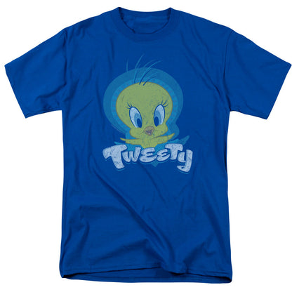 Looney Tunes Tweety Swirl Mens T Shirt Royal Blue Officially Licensed