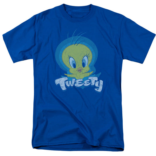 Looney Tunes Tweety Swirl Mens T Shirt Royal Blue Officially Licensed