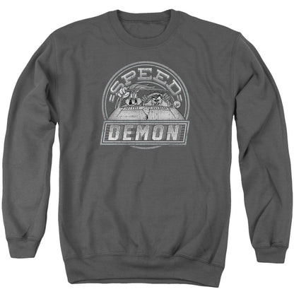 Looney Tunes Speed Demon Mens Crewneck Sweatshirt Charcoal Officially Licensed