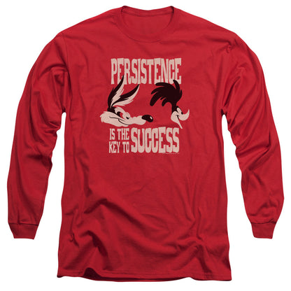 Looney Tunes Persistence Mens Long Sleeve Shirt Red Officially Licensed Officially Licensed