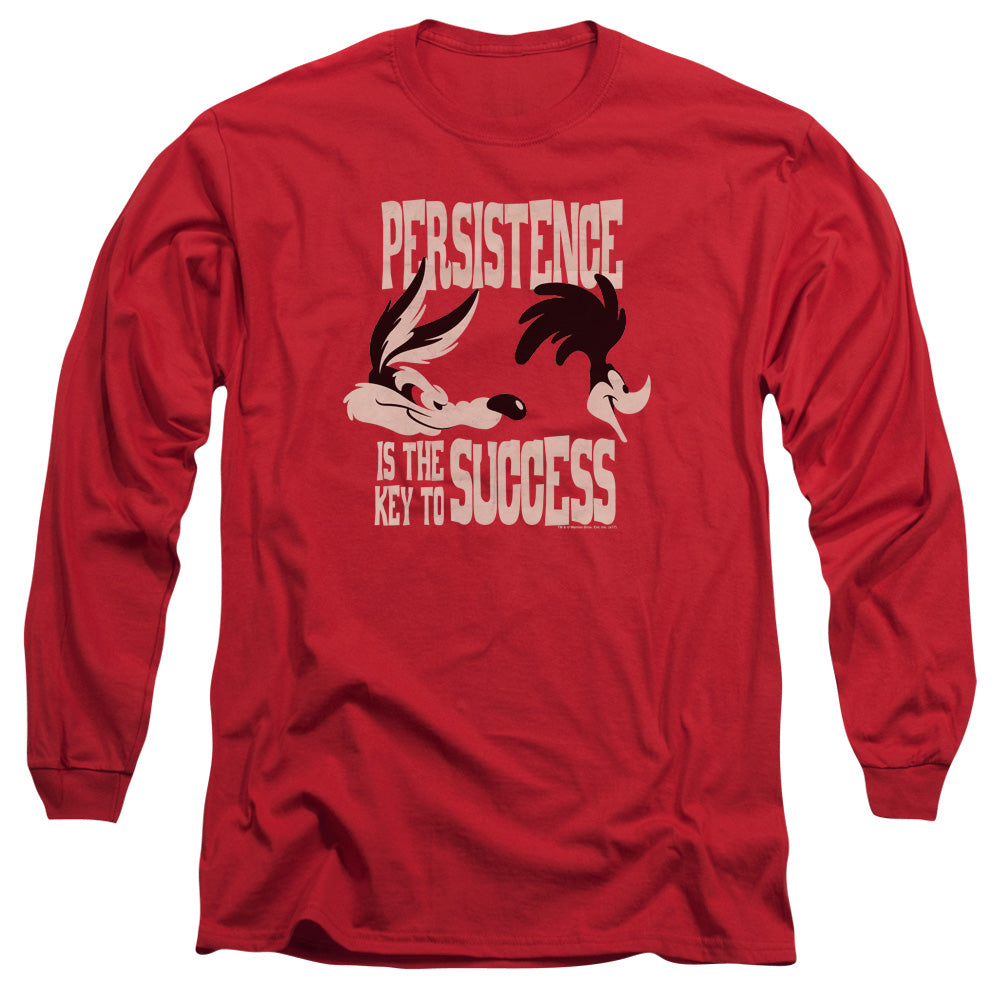 Looney Tunes Persistence Mens Long Sleeve Shirt Red Officially Licensed Officially Licensed