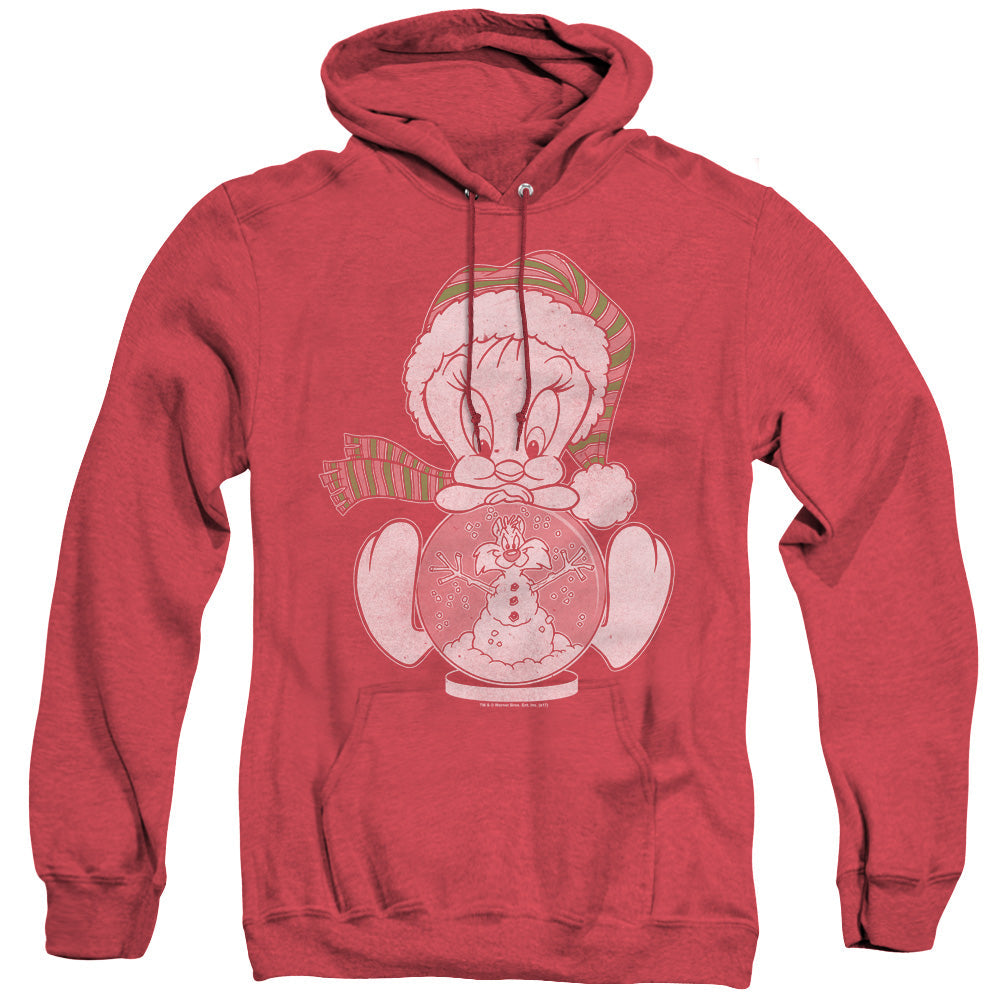 Looney Tunes Tweey Globe Heather Mens Hoodie Red Officially Licensed