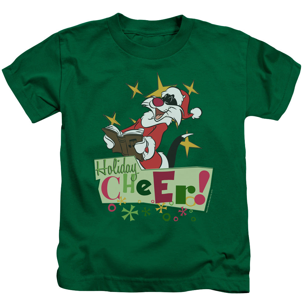 Looney Tunes Cheer Sylvester Juvenile Kids Youth T Shirt Kelly Green Officially Licensed