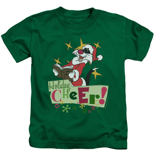Looney Tunes Cheer Sylvester Juvenile Kids Youth T Shirt Kelly Green Officially Licensed