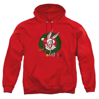 Looney Tunes Holiday Bunny Mens Hoodie Red Officially Licensed