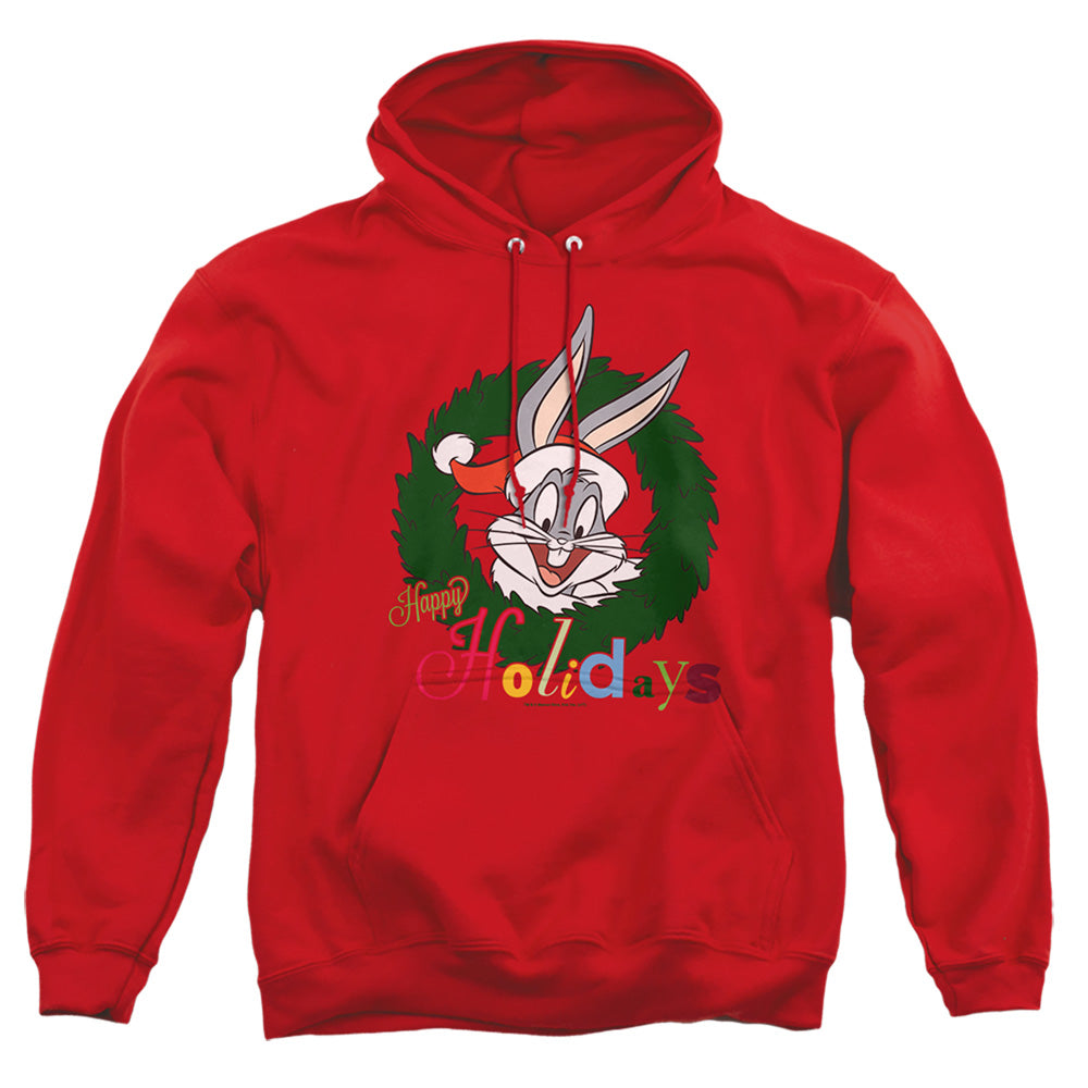 Looney Tunes Holiday Bunny Mens Hoodie Red Officially Licensed