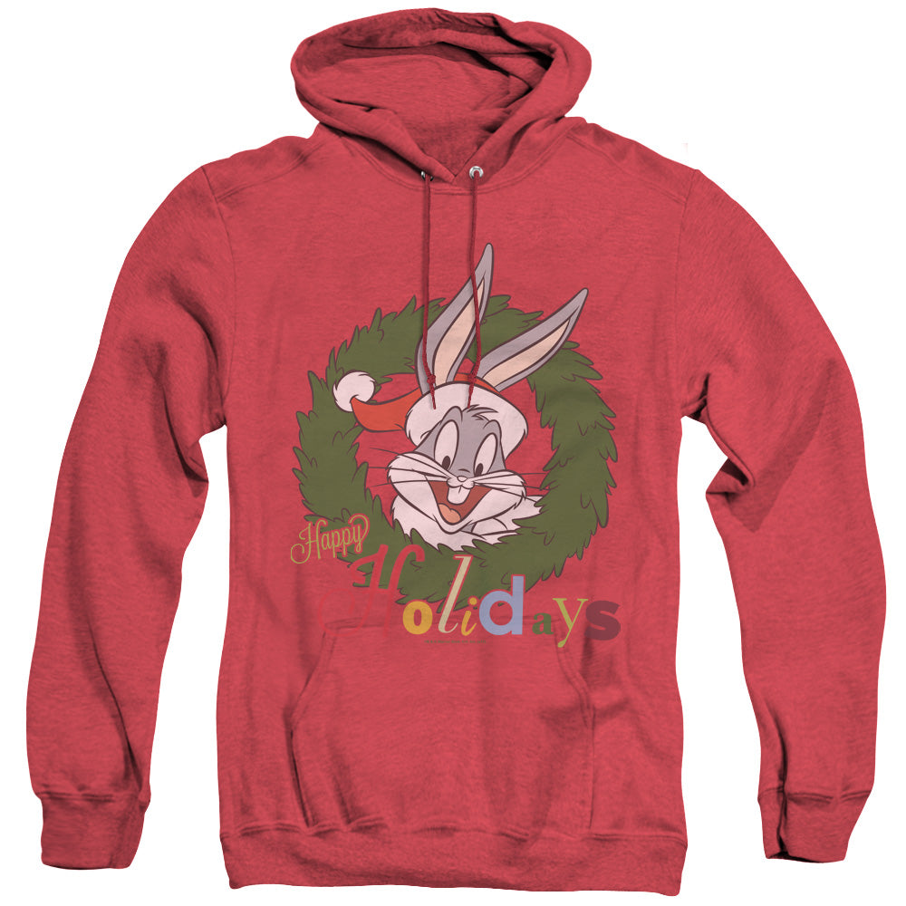 Looney Tunes Holiday Bunny Heather Mens Hoodie Red Officially Licensed