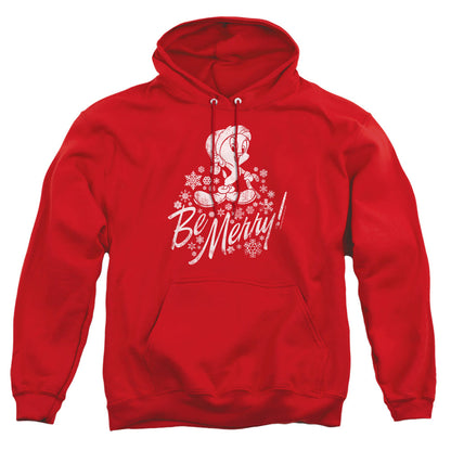 Looney Tunes Merry Tweety Mens Hoodie Red Officially Licensed