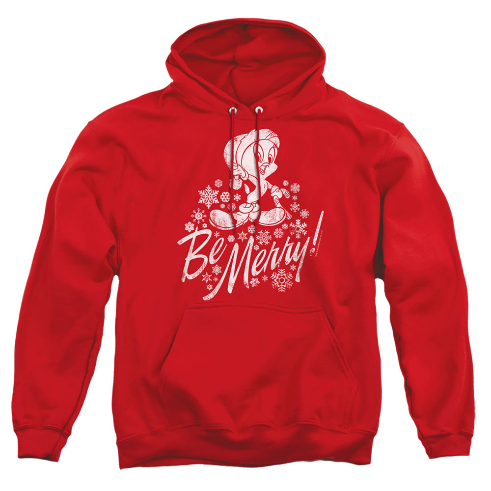 Looney Tunes Merry Tweety Mens Hoodie Red Officially Licensed