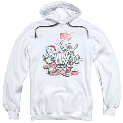 Looney Tunes Holiday Sketch Mens Hoodie White Officially Licensed