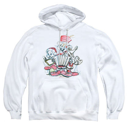Looney Tunes Holiday Sketch Mens Hoodie White Officially Licensed