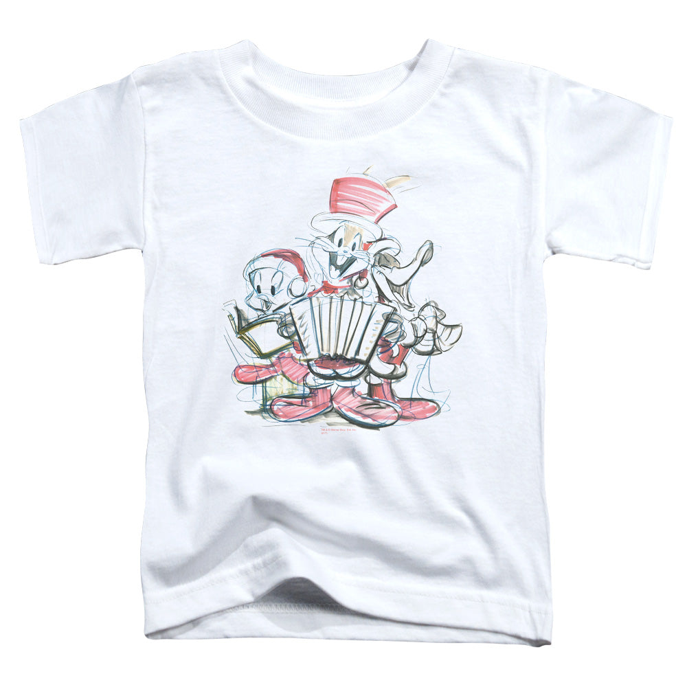 Looney Tunes Holiday Sketch Toddler Kids Youth T Shirt White Officially Licensed