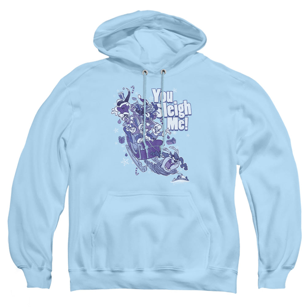 Looney Tunes You Sleigh Me Mens Hoodie Light Blue Officially Licensed