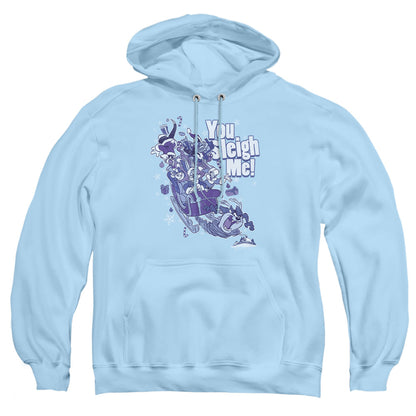 Looney Tunes You Sleigh Me Mens Hoodie Light Blue Officially Licensed