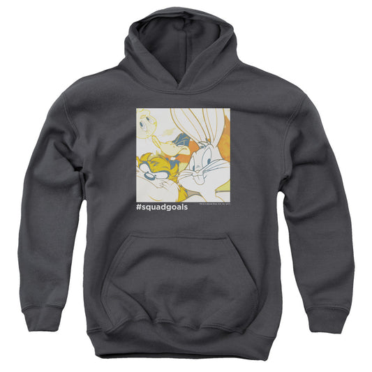Looney Tunes Squad Goals Kids Youth Hoodie Charcoal Officially Licensed