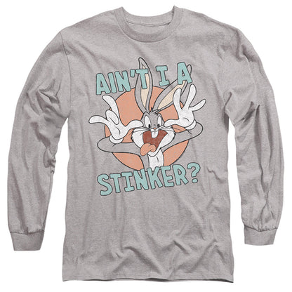 Looney Tunes Aint I A Stinker Mens Long Sleeve Shirt Athletic Heather Officially Licensed Officially Licensed