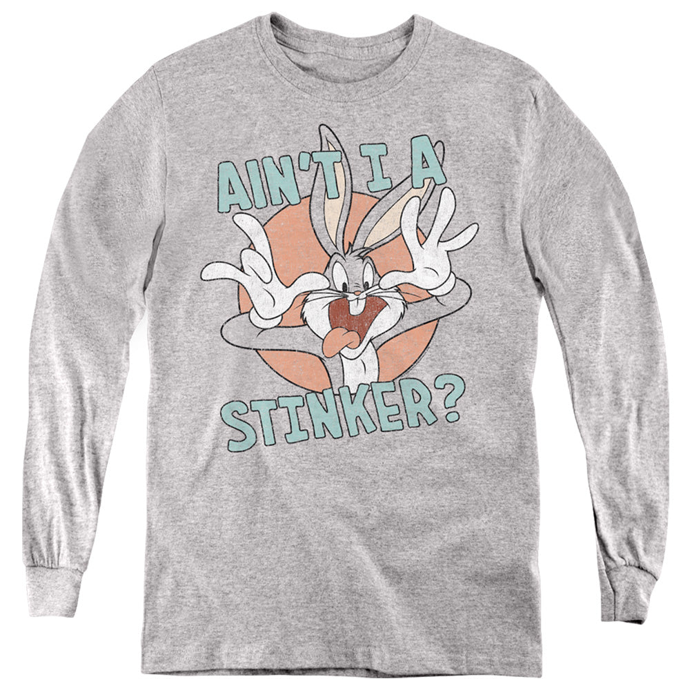 Looney Tunes Aint I a Stinker Long Sleeve Kids Youth T Shirt Athletic Heather Officially Licensed