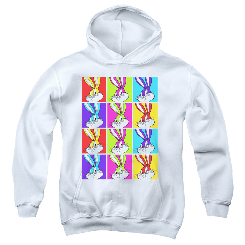 Looney Tunes Bugs Tiles Kids Youth Hoodie White Officially Licensed