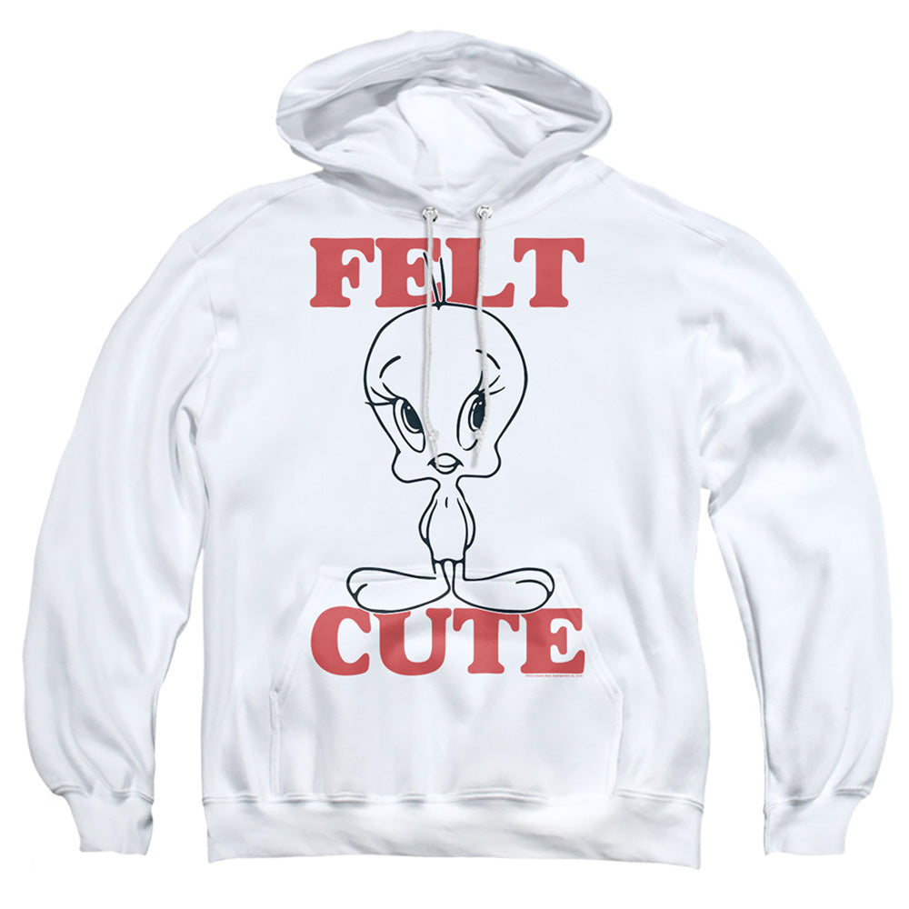 Looney Tunes Felt Cute Mens Hoodie White Officially Licensed