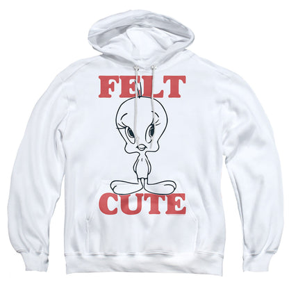 Looney Tunes Felt Cute Mens Hoodie White Officially Licensed