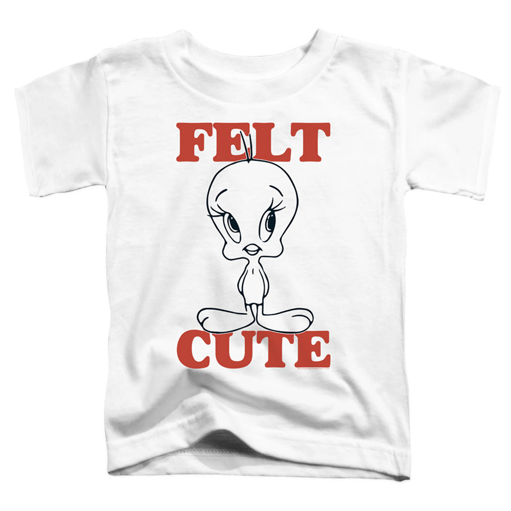Looney Tunes Felt Cute Toddler Kids Youth T Shirt White Officially Licensed