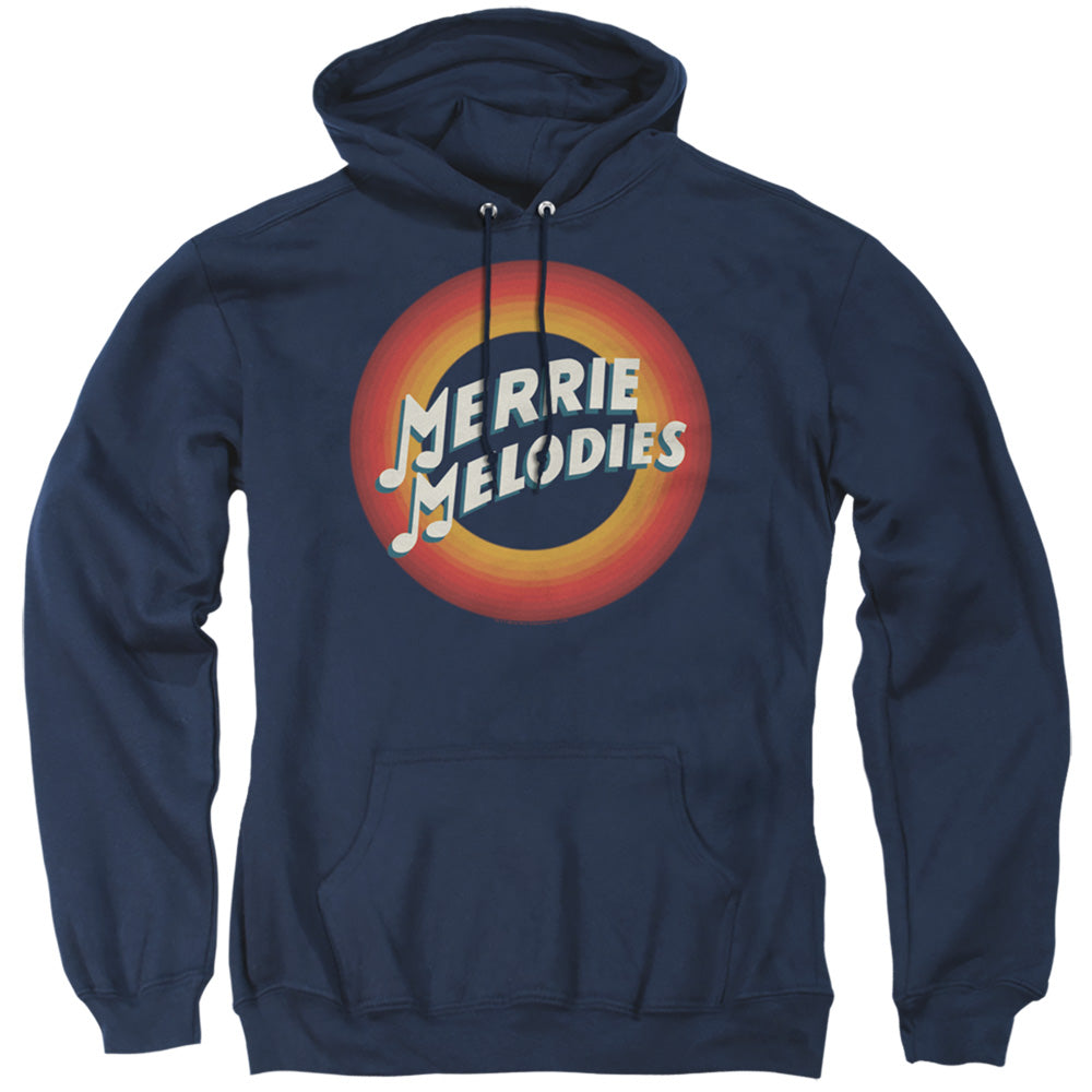 Looney Tunes Merrie Logo Mens Hoodie Navy Blue Officially Licensed