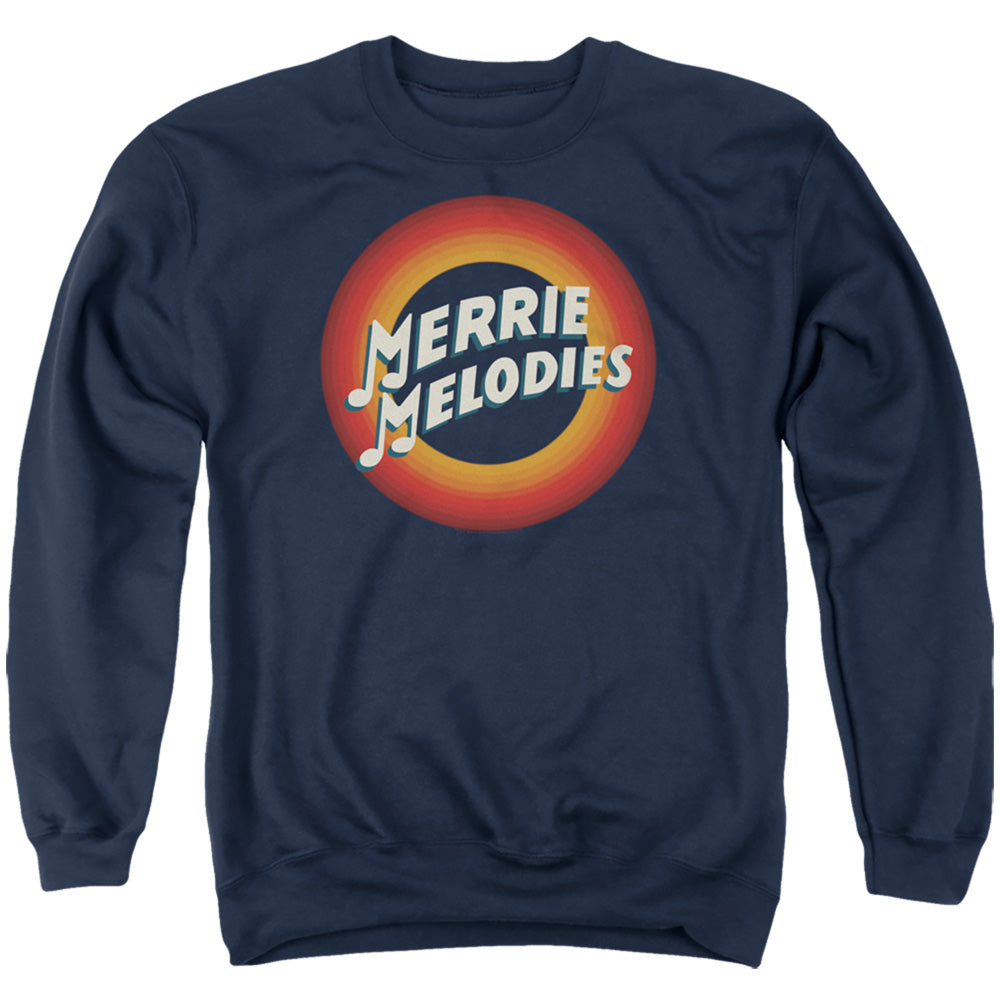 Looney Tunes Merrie Logo Mens Crewneck Sweatshirt Navy Blue Officially Licensed
