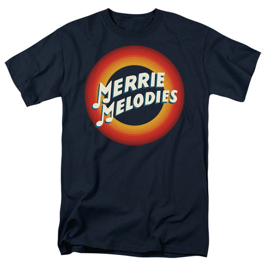 Looney Tunes Merrie Logo Mens T Shirt Navy Officially Licensed