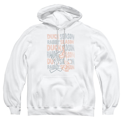 Looney Tunes Duck Season Rabbit Season Mens Hoodie White Officially Licensed