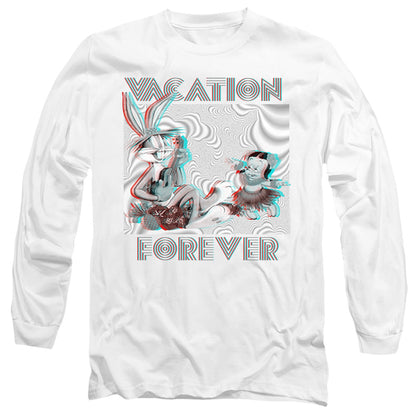 Looney Tunes Vacation Forever Mens Long Sleeve Shirt White Officially Licensed Officially Licensed