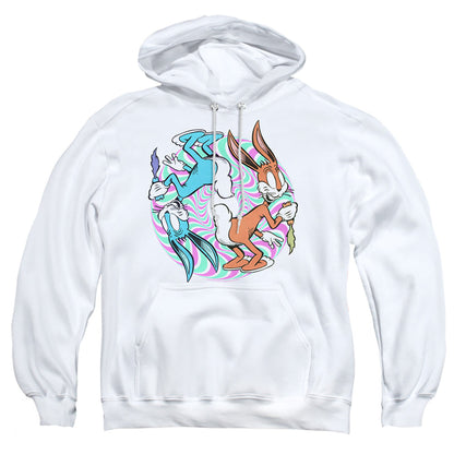 Looney Tunes Wacky Wabbit Mens Hoodie White Officially Licensed