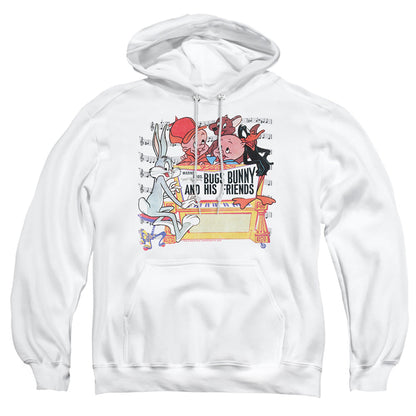 Looney Tunes Bugs And Friends Mens Hoodie White Officially Licensed