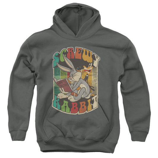 Looney Tunes Screwy Rabbit Kids Youth Hoodie Charcoal Officially Licensed