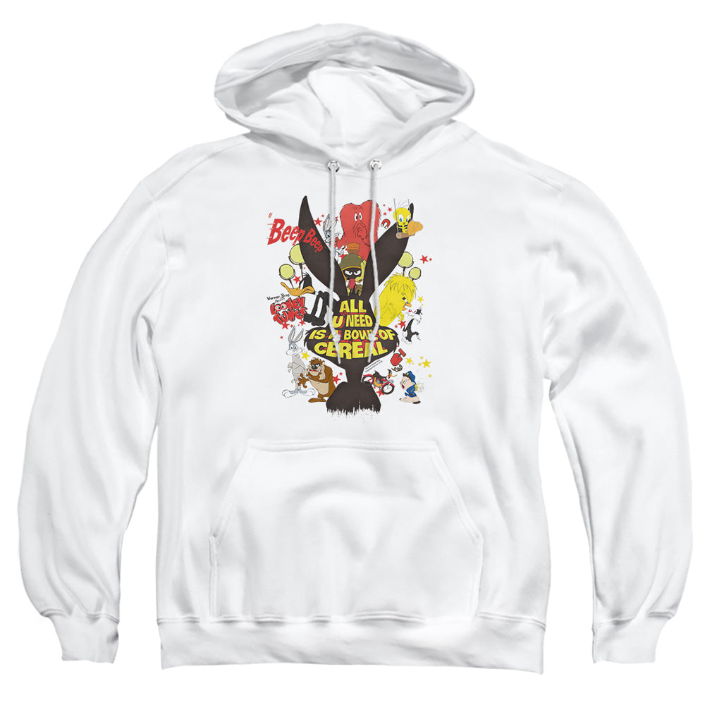 Looney Tunes Cereal Mens Hoodie White Officially Licensed