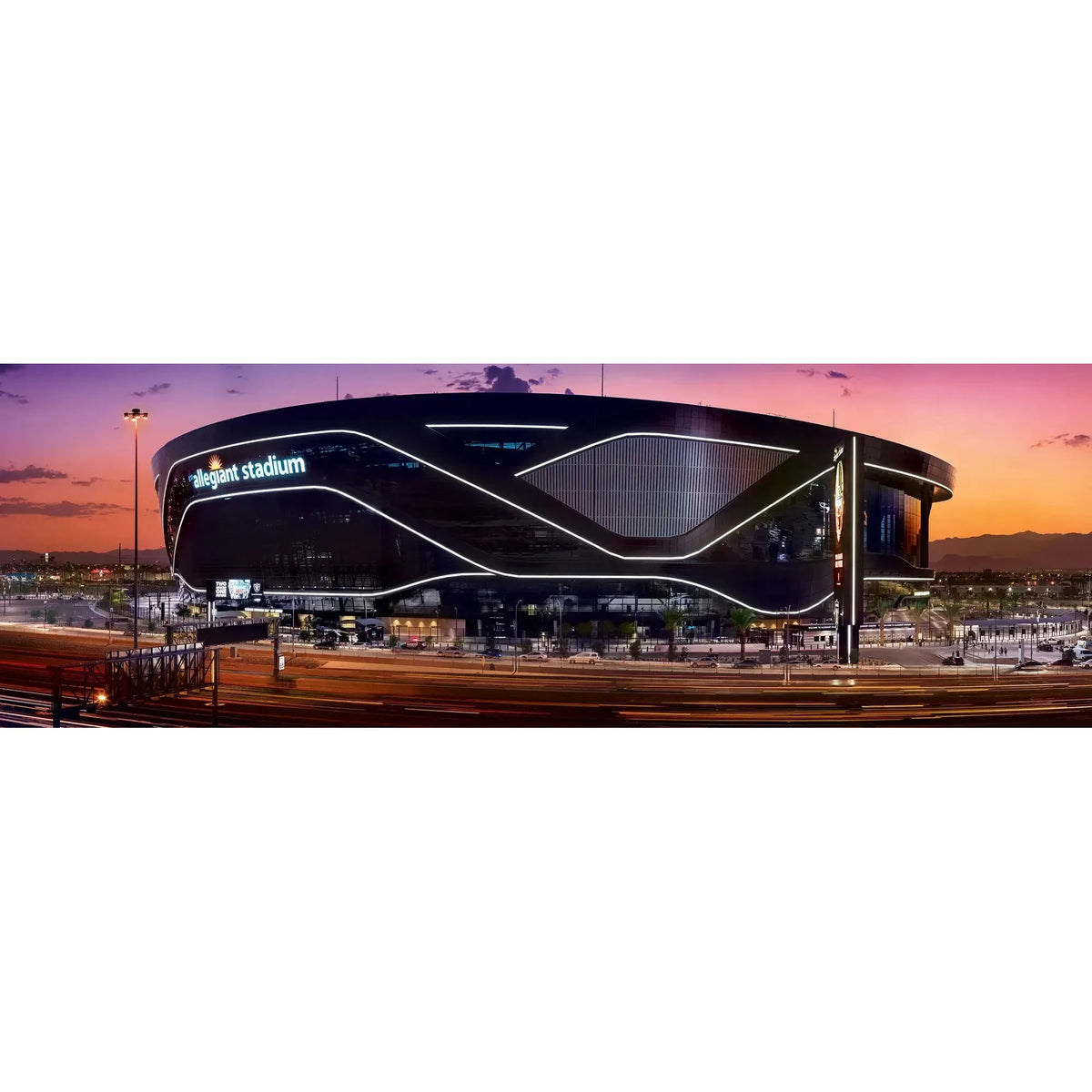 LV Raiders Allegiant Stadium Outside 1000 Piece Panoramic Jigsaw Puzzle MasterPieces