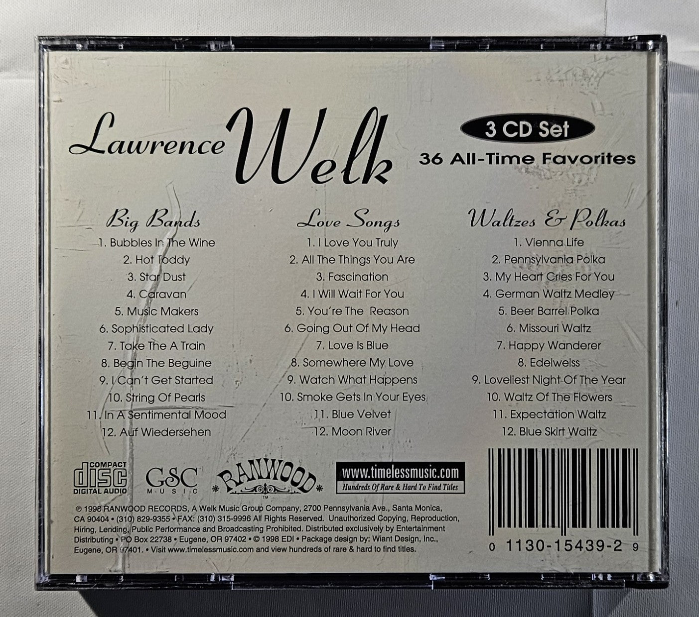 Laurence Welk - 36 All-Time Favorites [1998 Used Triple CD]