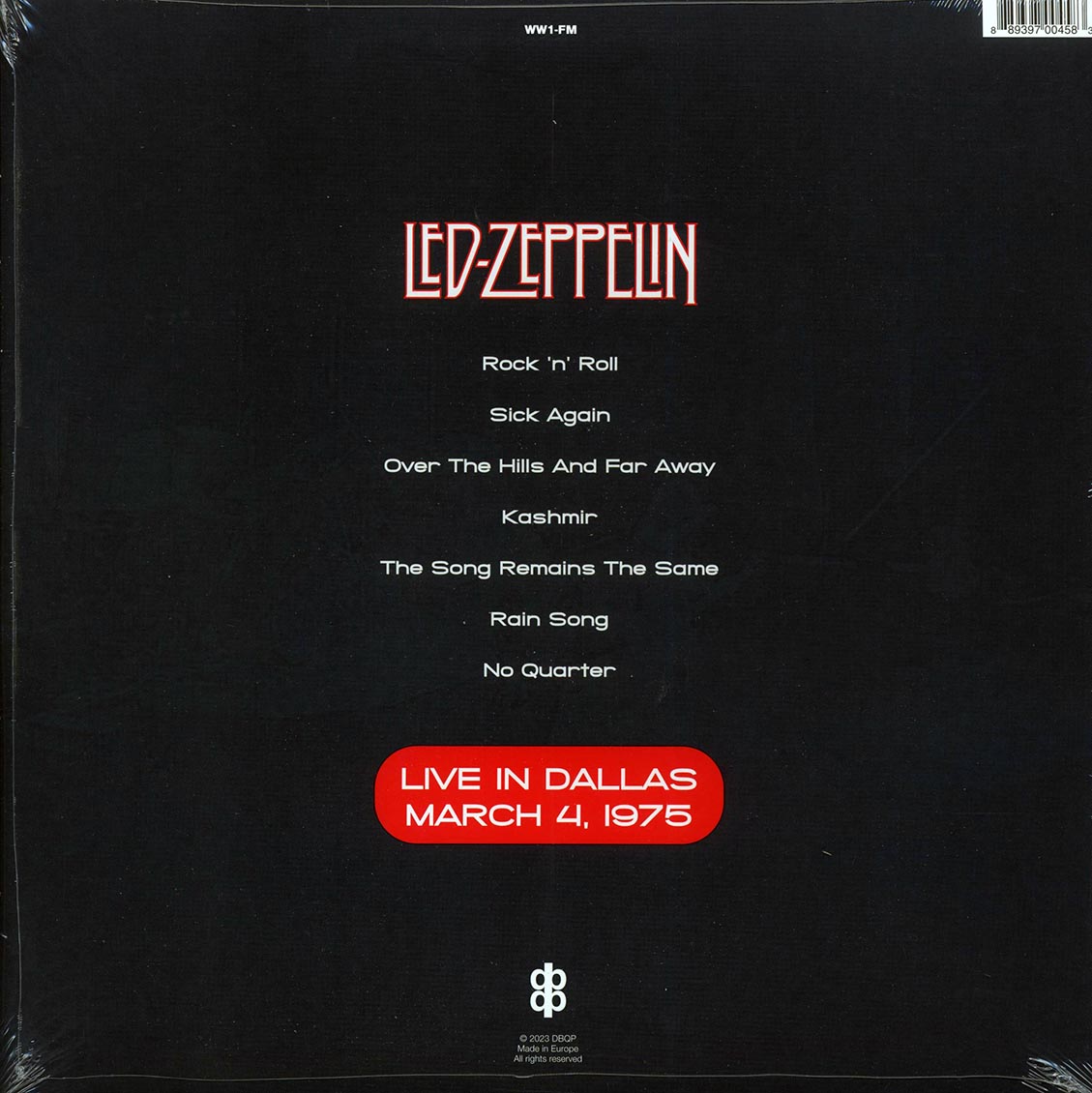 Led Zeppelin - Live in Dallas March 4, 1975 [2023 Unofficial] [New Vinyl Record LP]