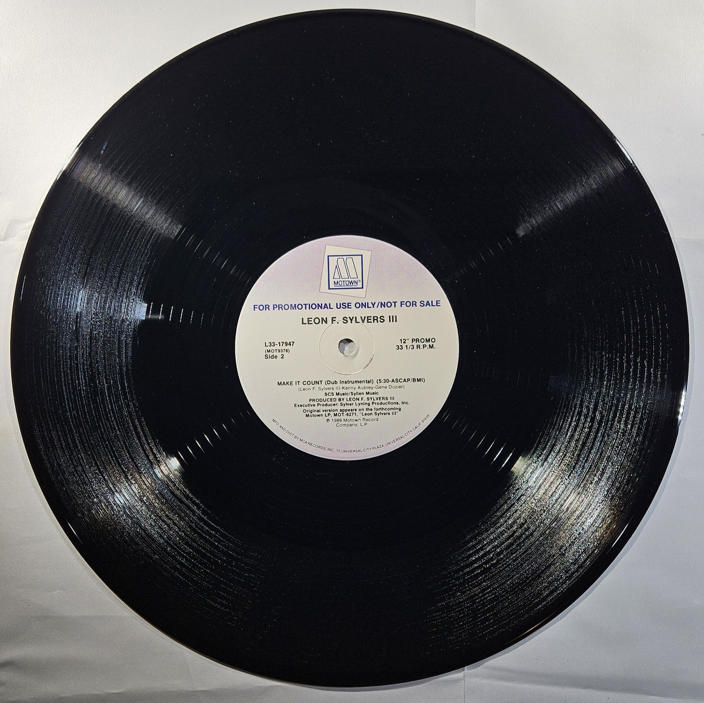 Leon F. Sylvers III - Make it Count [1989 Promo Pinckneyville Press] [Used Vinyl Record 12" Single]