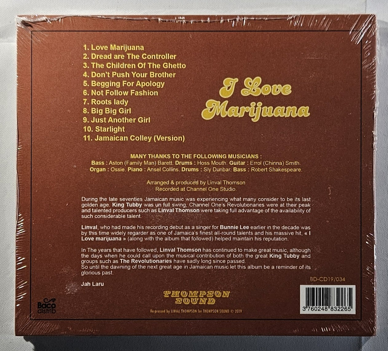 Linval Thompson - I Love Marijuana [2019 Reissue] [New CD]