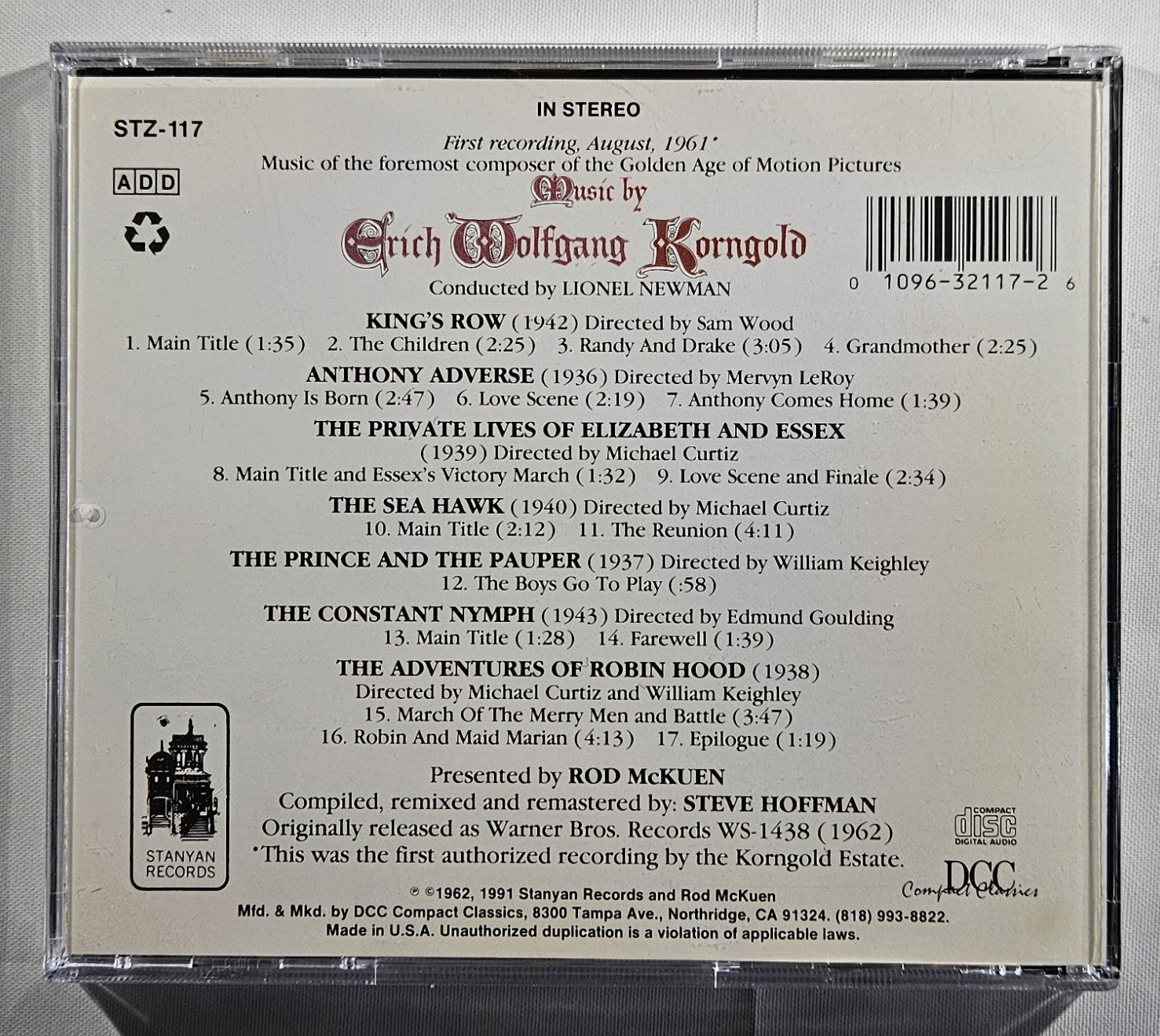 Lionel Newman - Music by Eric Wolfgang Korngold [1991 Compilation] [Used CD]
