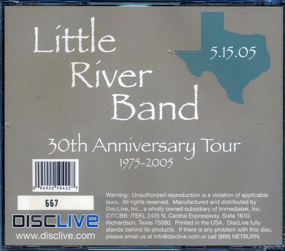 Little River Band - 5.15.05 Addison TX, 30th Anniversary Tour [Numbered] [2005 New Double CDr]