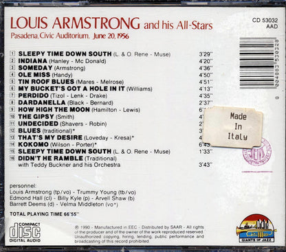 Louis Armstrong & His All-Stars - Pasadena, Civic Auditorium, June 20, 1956 [1990 Reissue] [New CD]