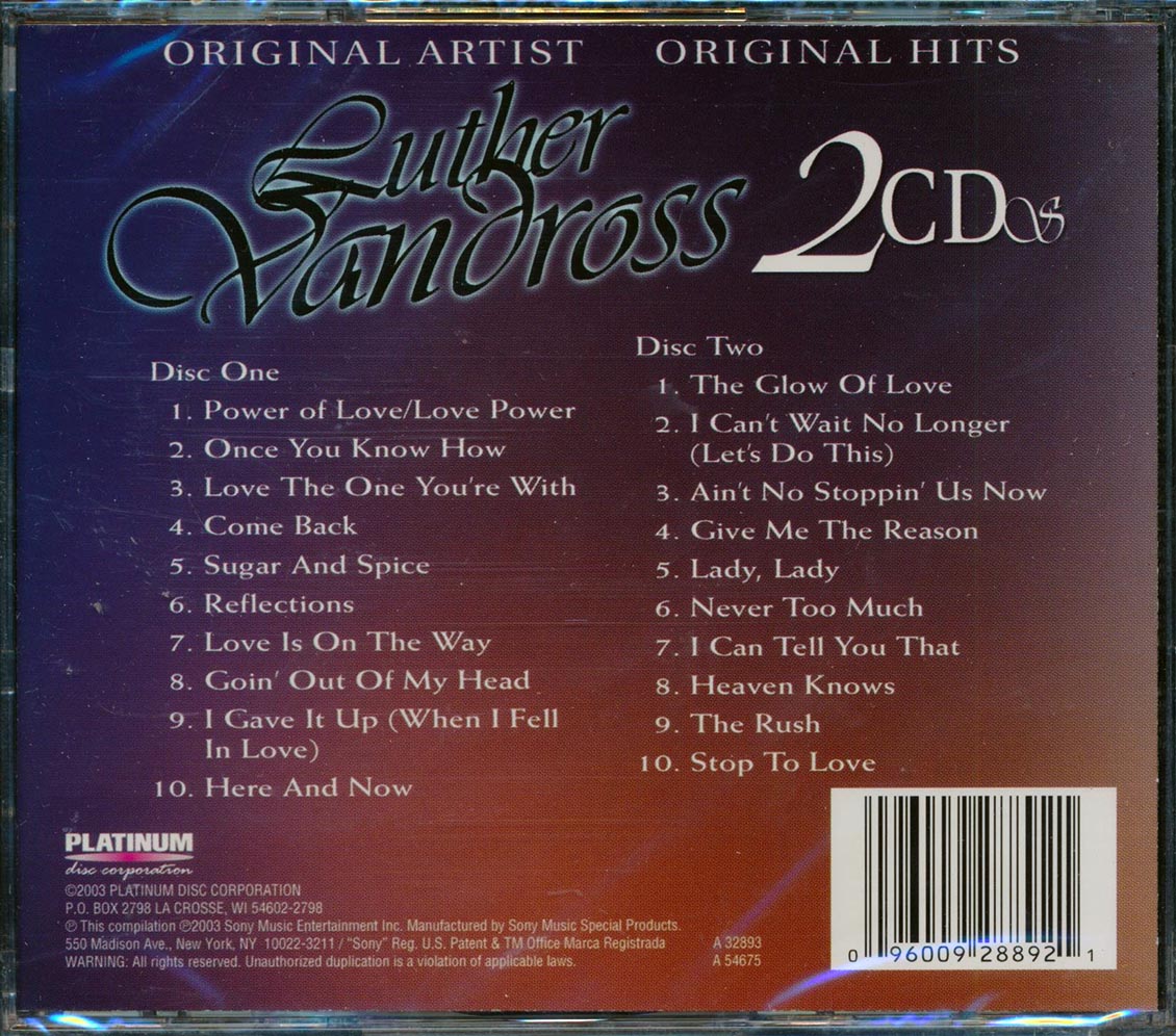 Luther Vandross - Luther Vandross [2003 Compilation] [New Double CD]