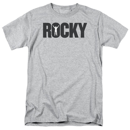 Rocky Logo Mens T Shirt Athletic Heather Officially Licensed